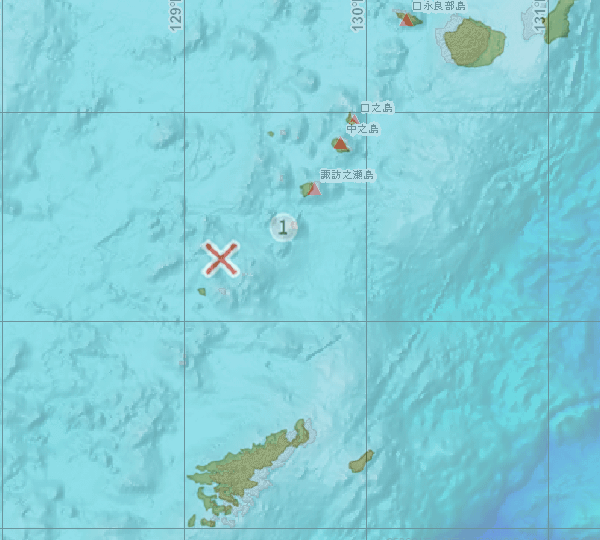 海底地図と震源地の比較